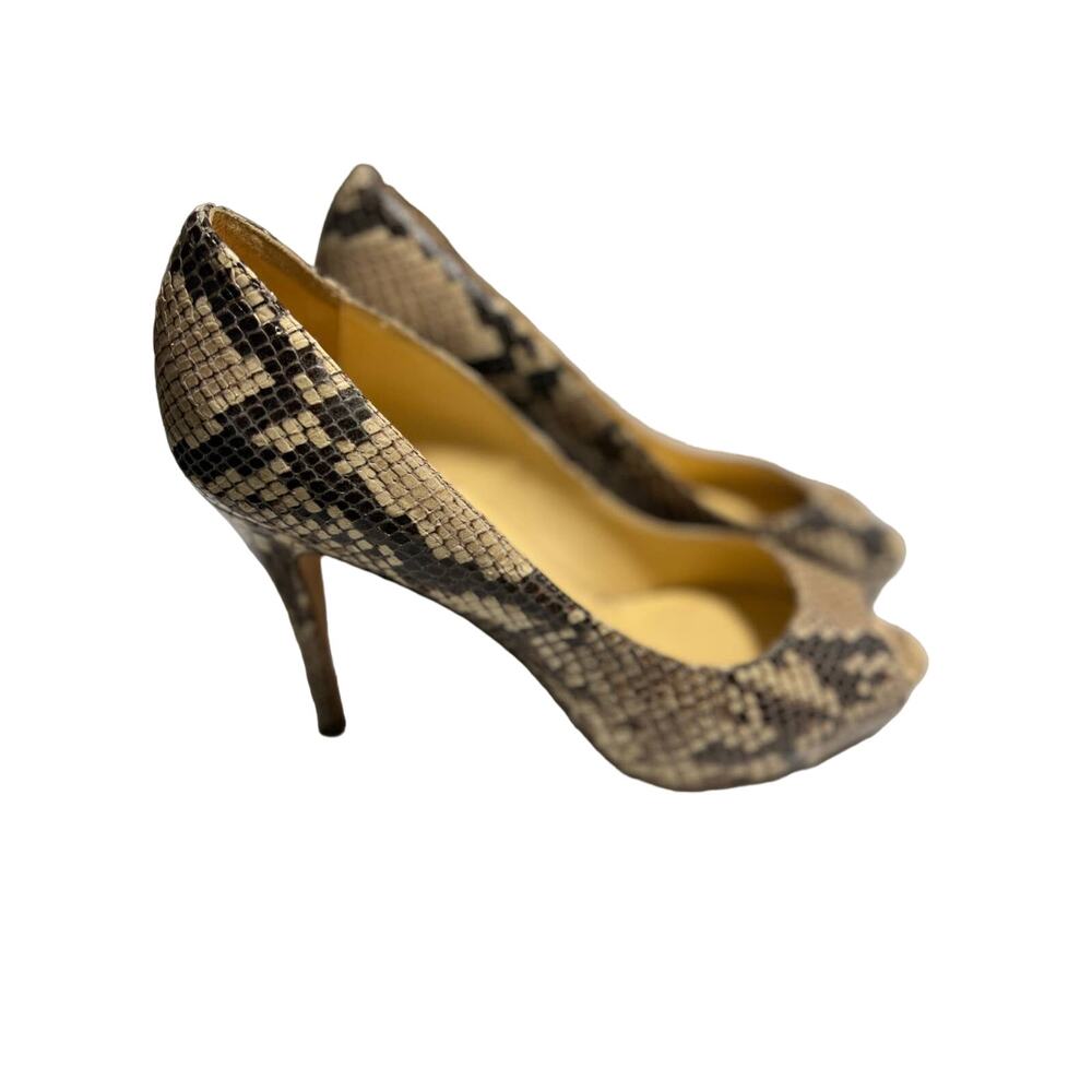 Kate Spade Snakeskin Peep Toe 4" Heels 8